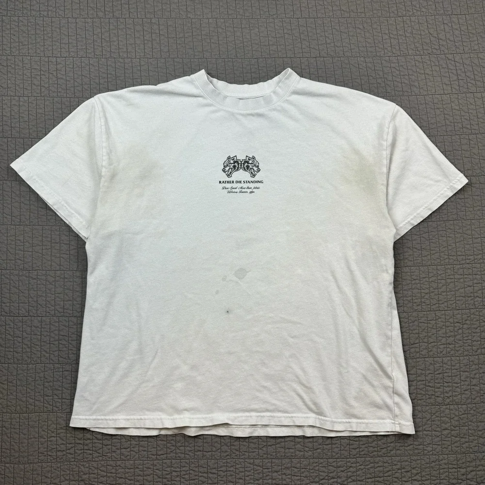 Darc Sport T Shirt Men's XXL White Wolves Bodybuilding Gym Workout Boxy Fit‎ - Picture 5 of 14